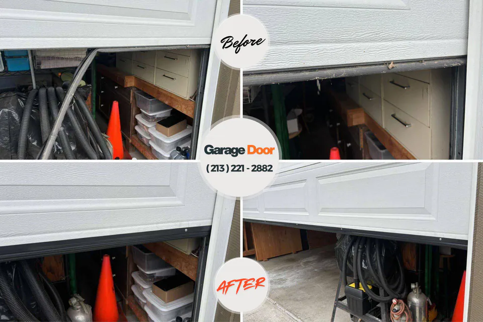 Before and after: garage door repair North Sea, NY